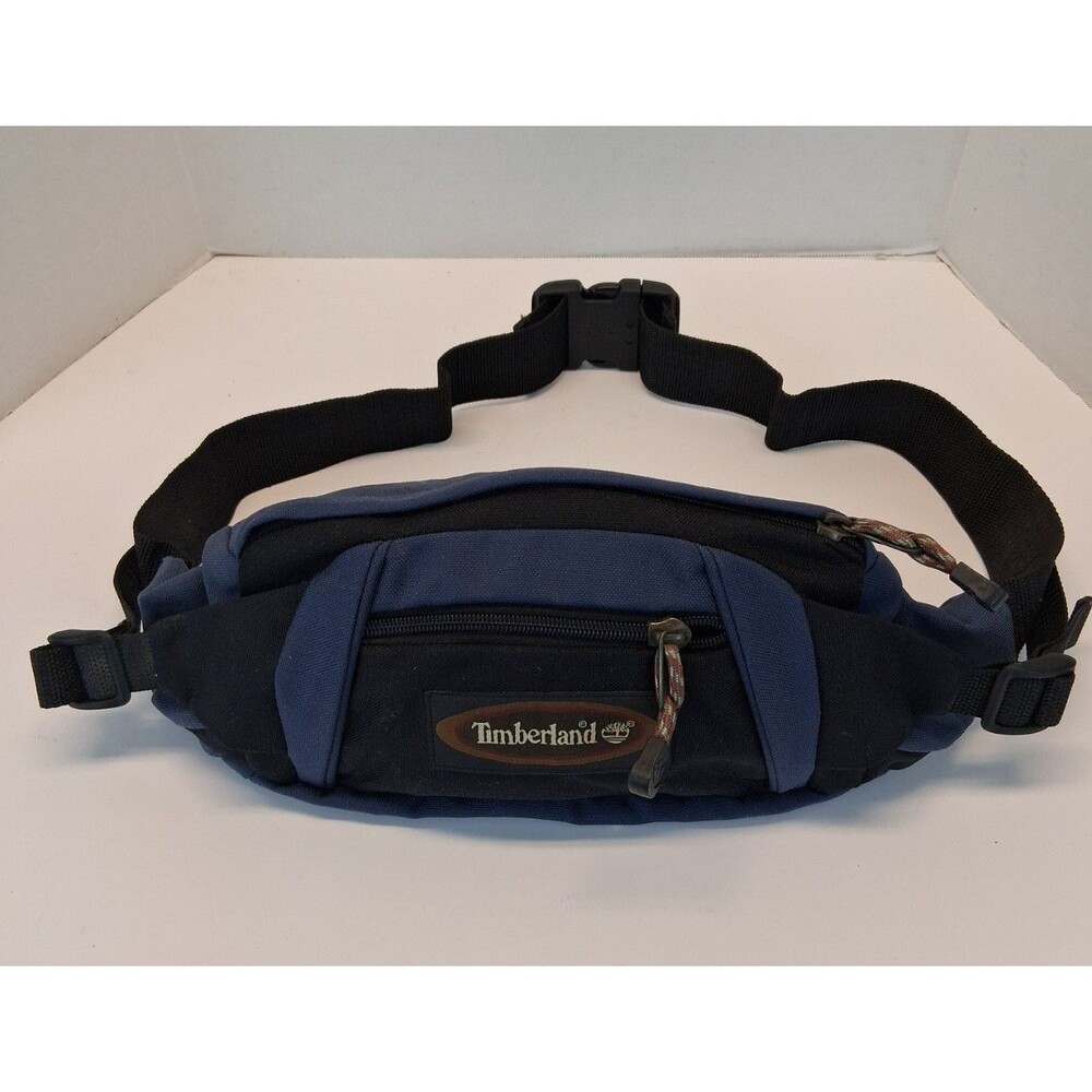 VTG Timberland Fanny Pack Belt Bag Fits up to 44" Waist Hiking Travel Blue GUC